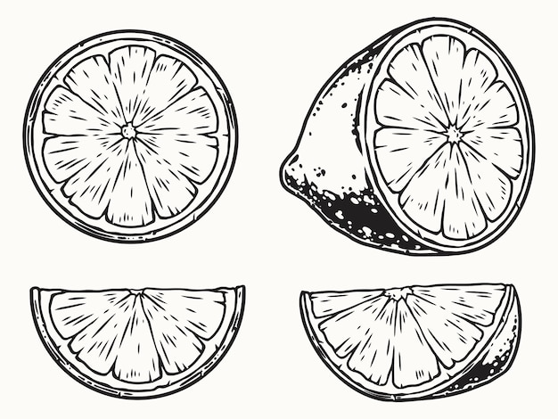 Vector set of four lime parts