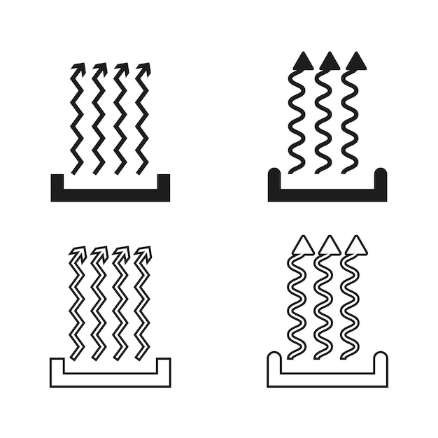 Set of four spring coil icons in a minimalistic black and white design Vector illustration EPS 10