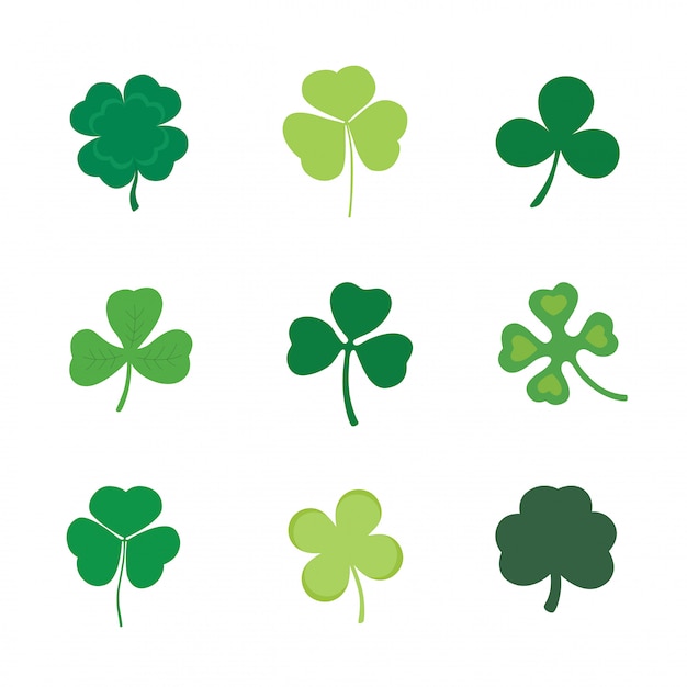 Set of Four and Three Leaf Clover