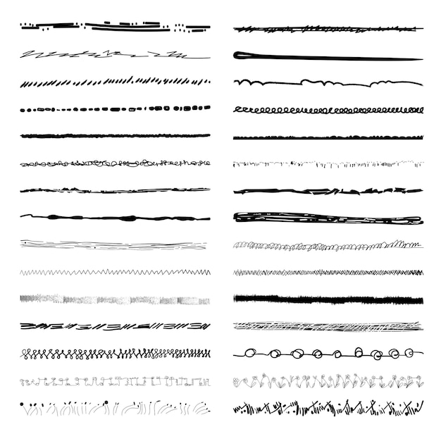 Set of freehand lines