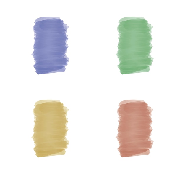 Set freehand watercolor vector shapes