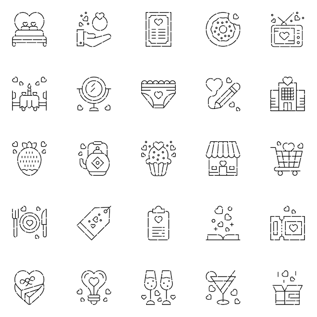 Set of friendship icons Vector Illustration