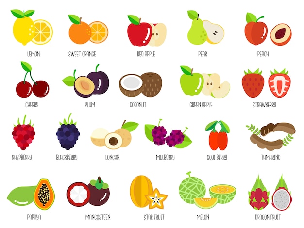 Set of fruits