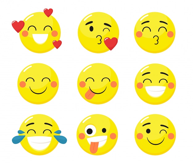 A set of funny emoticons. isolates.