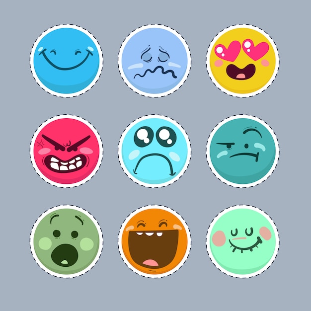 Set of funny emoticons.