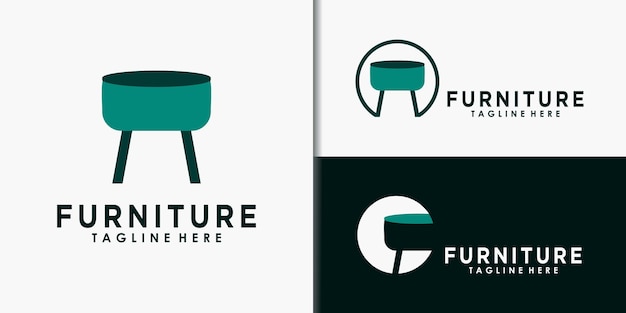 Set of furniture logo design with creative concept premium vector