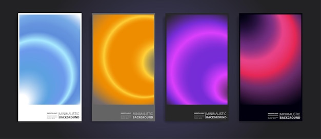 Set of futuristic poster covers with circular gradient Great for branding presentation album print web banner