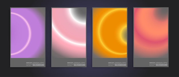 Set of futuristic poster covers with circular gradient Great for branding presentation album print web banner