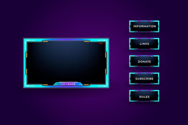 Set of gaming stream element design concept