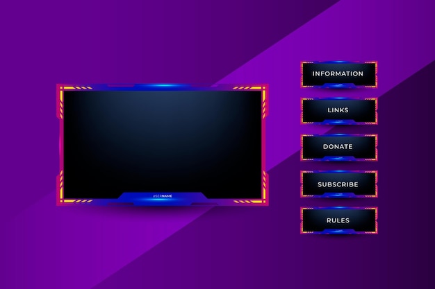 Set of gaming stream element design concept