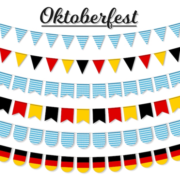 Set of garland decoration for oktoberfest festival