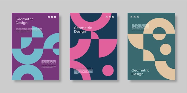 Set of geometric cover background