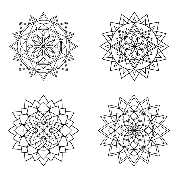 Set of Geometric Mandalas A Collection of Intricate and Modern Mandala Designs