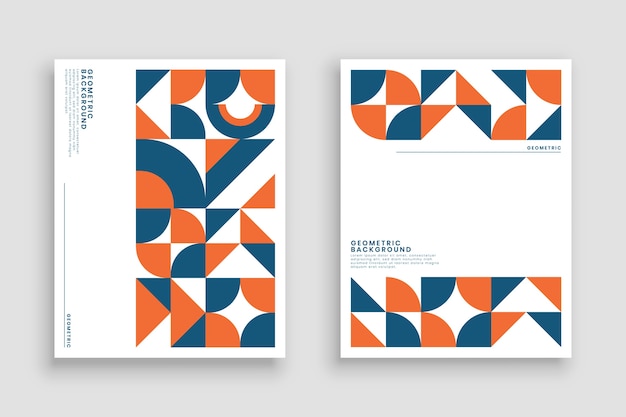 set of Geometric retro cover template premium