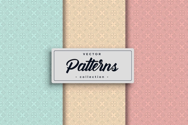 Set of Geometric seamless patterns Abstract geometric hexagonal pattern Seamless geometric cubes pattern