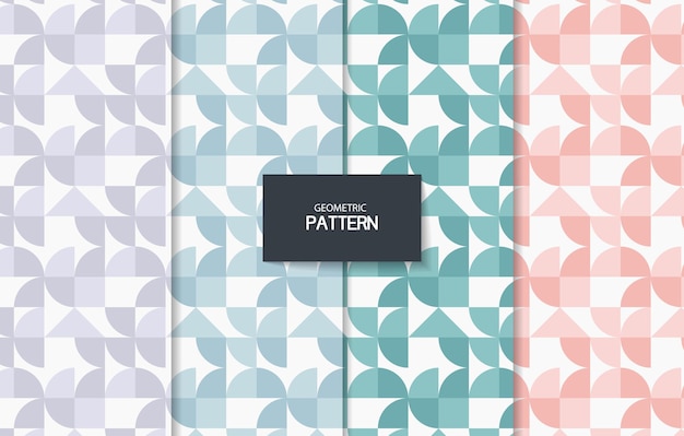 Set of geometric seamless patterns in different colors Vector