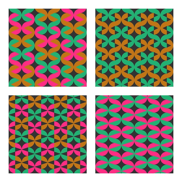 Set of geometric seamless patterns Great for trendy backgrounds and designs