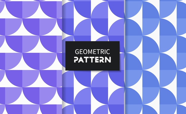 Set of geometric seamless patterns. Vector