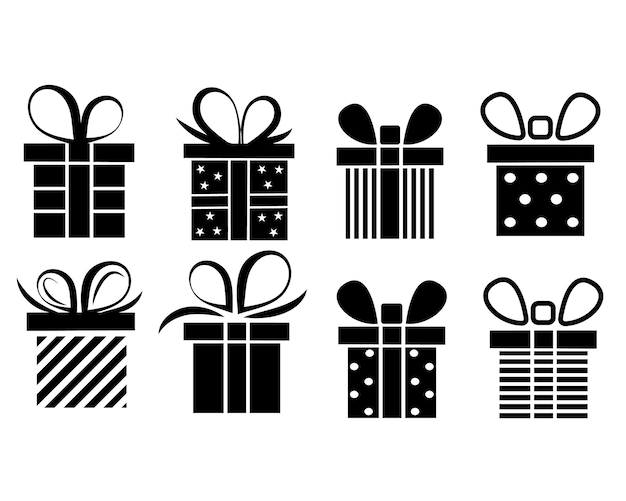 Set of gift box. Vector illustration 