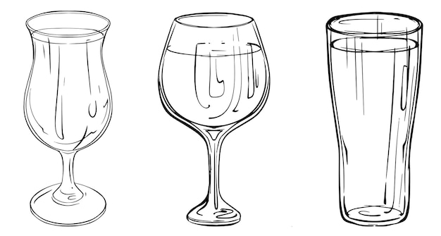 Set of glasses vector simple pattern