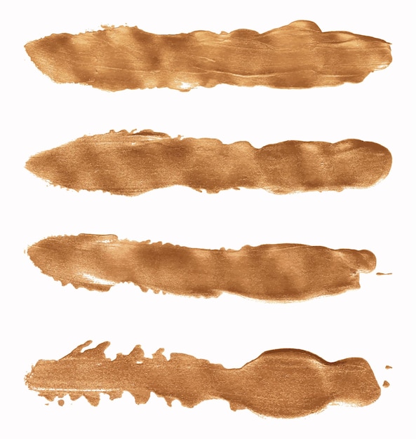 Set of Gold Brush Strokes Vector Design