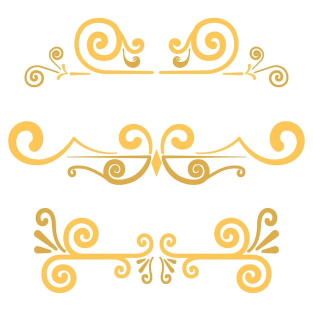 Set of golden border arabesque frames Vector