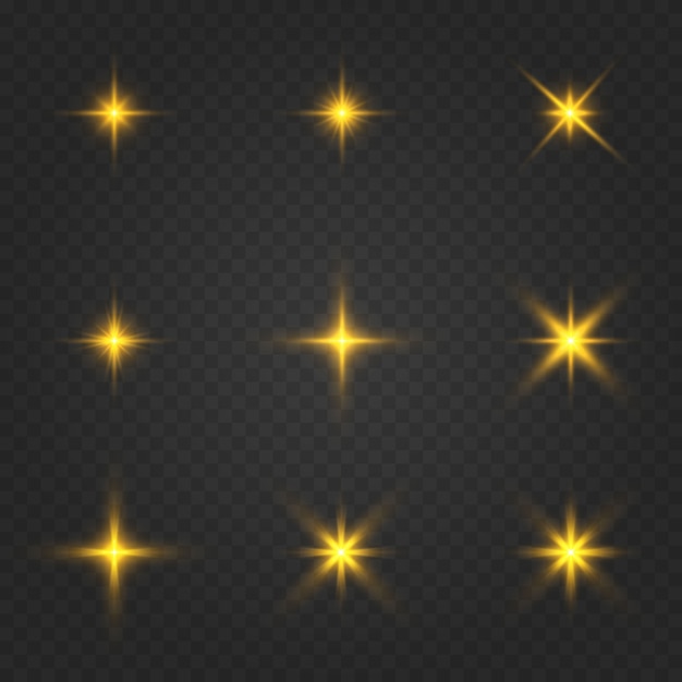 Set golden luminous stars.