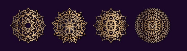 Set of golden mandala collections