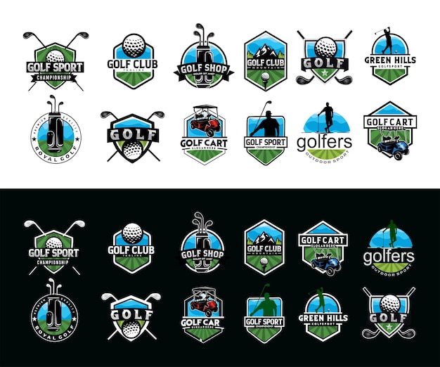 Set Of Golf club logo badges championship icon vector