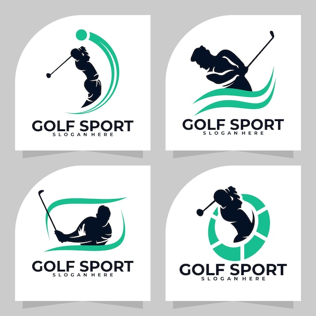 Set of golf sport logo vector design template