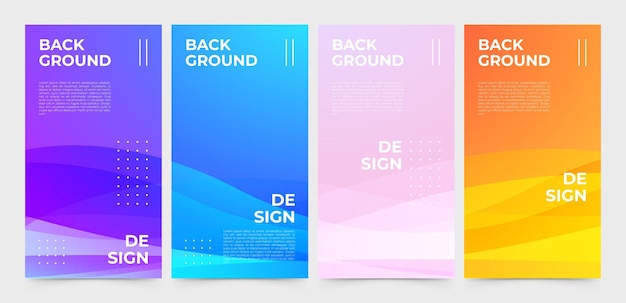 Set of Gradient Colorful Background Elegant banner and social media post design template website layout