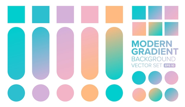 Set of gradient colors illustration