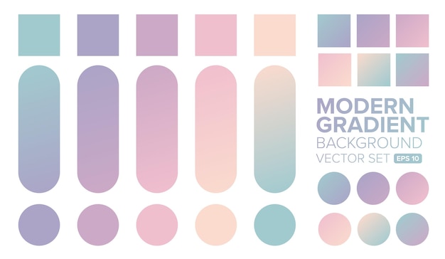 Set of gradient colors illustration