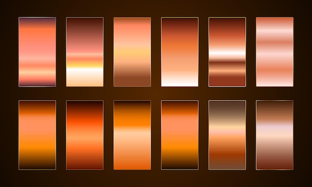 Set of gradient in orange color