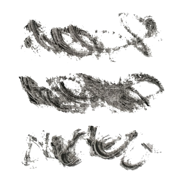 A set of graphic brushes. Dense grunge vector texture. Separate on a white background.