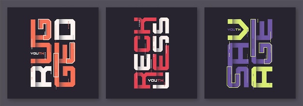 Set of graphic modern tshirt vector designs typography