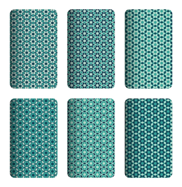 Vector a set of green and blue carpet squares with a pattern of the carpet.