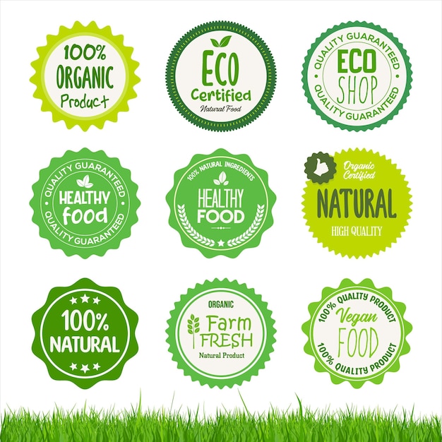 A set of green labels for organic products