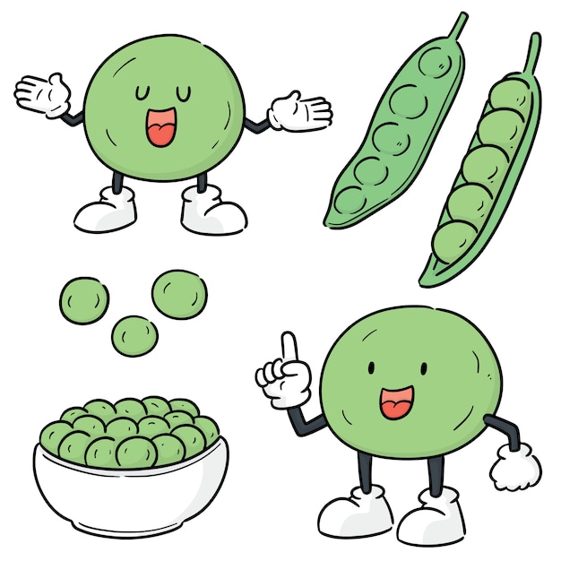 set of green peas