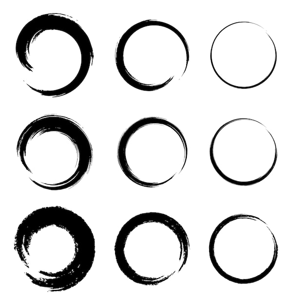 Set of Grunge Circle Stains