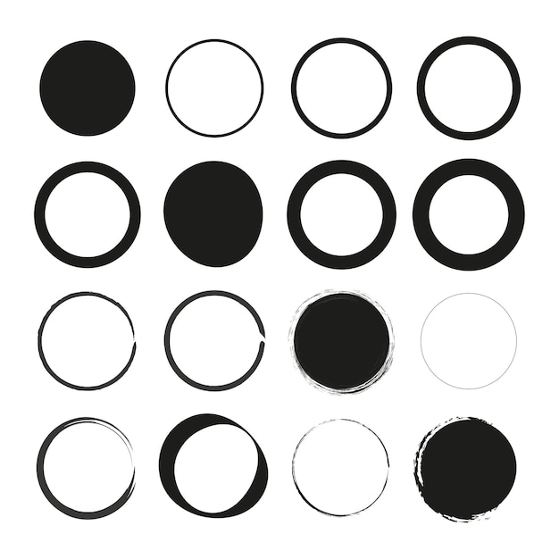 Set of grunge circles Grunge round shapes Vector illustration EPS 10 Stock image