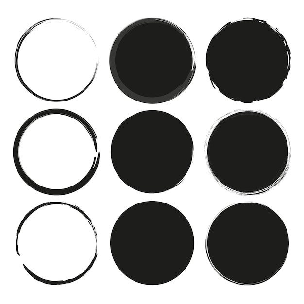 Set of grunge circles Vector illustration EPS 10 Stock image