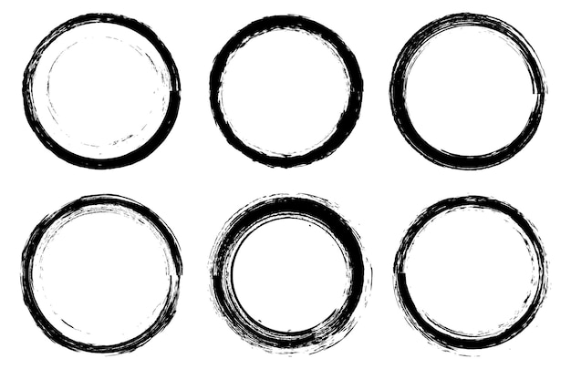 Set of grunge circles .