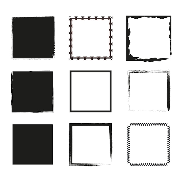 Set of grunge square Vector illustration EPS 10 Stock image