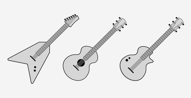 set of guitar illustration clip art