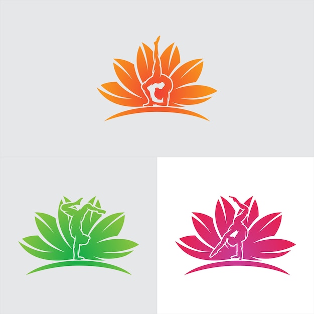 set of gymnastic logo design