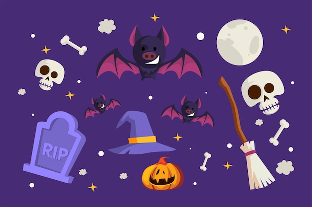 Set of Halloween Design Element