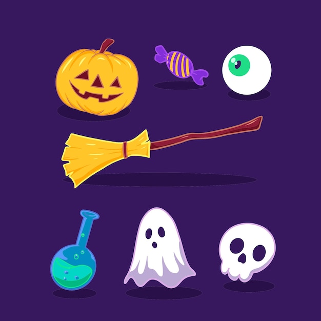 Set of Halloween element