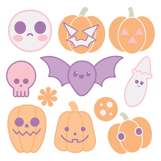 Set of halloween elements collection