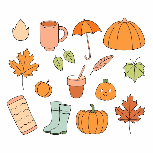 Vector set of halloween elements collection